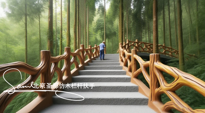 jimeng-2025-06-25-5085-正在施工制作的旅游區(qū)樓梯室外安全圍欄設(shè)計(jì)制作過程，美工正在施工制作，先用鋼筋焊接....jpeg