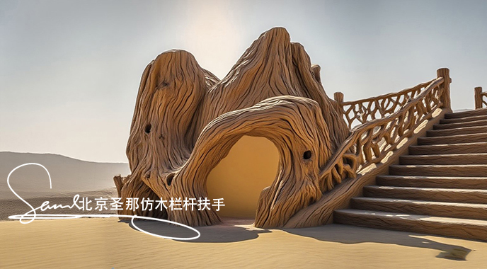 jimeng-2025-06-25-1395-正在施工制作的旅游區樓梯室外安全圍欄設計制作過程，美工正在施工制作，先用鋼筋焊接....jpeg