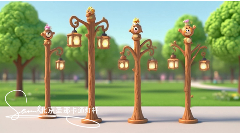 水泥仿木燈桿